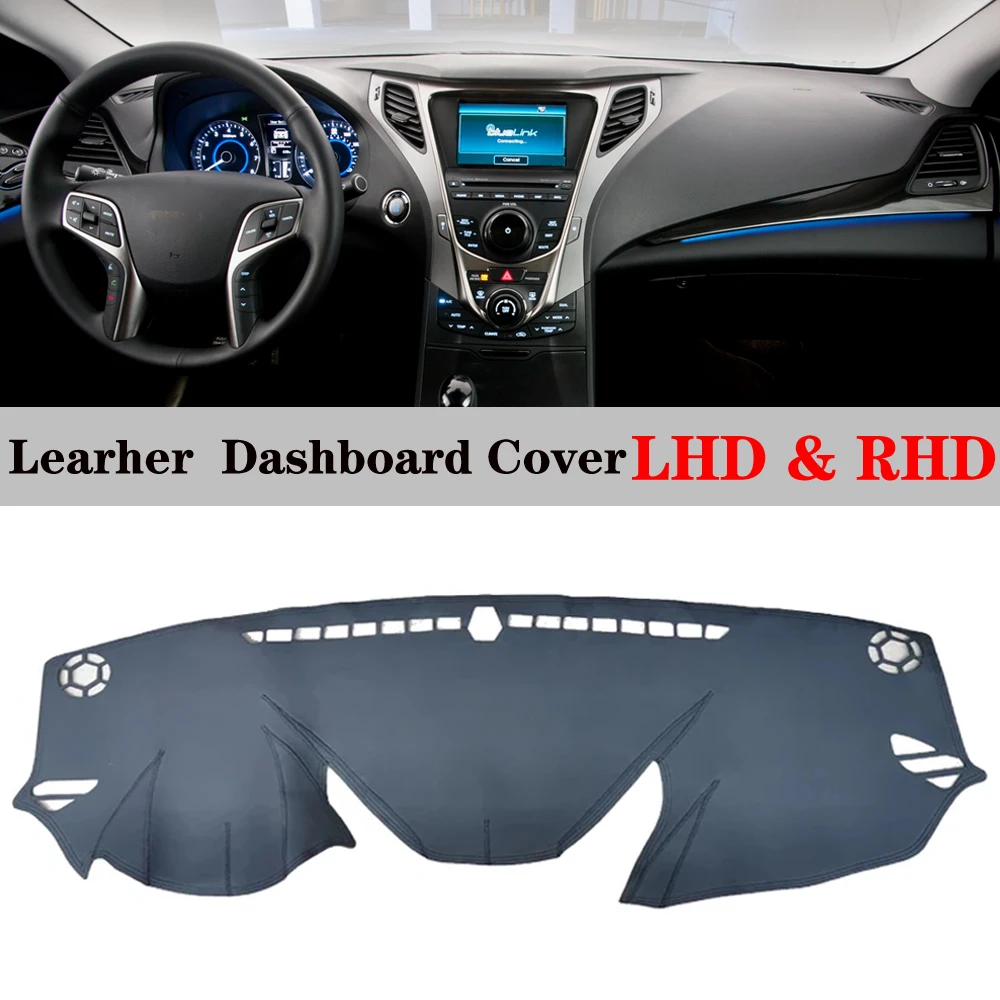 Dashboard Dash Mat Cover Leather Pad Sunshade Protection Nonslip Accessories For Hyundai Azera G5 2012 2013 2014 2015 2016 2017