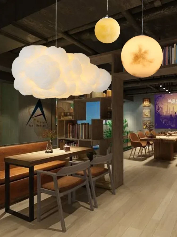 Cloud Chandelier Restaurant Lamps Modern White Floating Cloud Pendant Light Dining Room Hanging Lamp Kitchen Island Decor Light