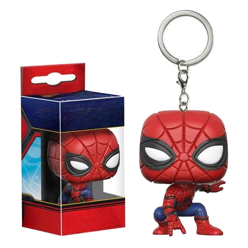 Personalidade criativa marvel os vingadores spiderman carro chaveiro animação periférica dos desenhos animados boneca mochila pingente decoração