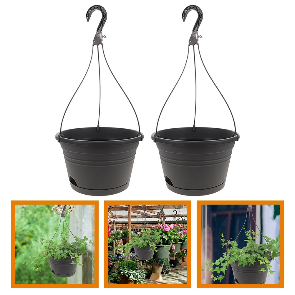 2 Pcs Flowerpot Wall Planter Succulent Hanging Bracket 25x25cm Planters Indoor Balcony