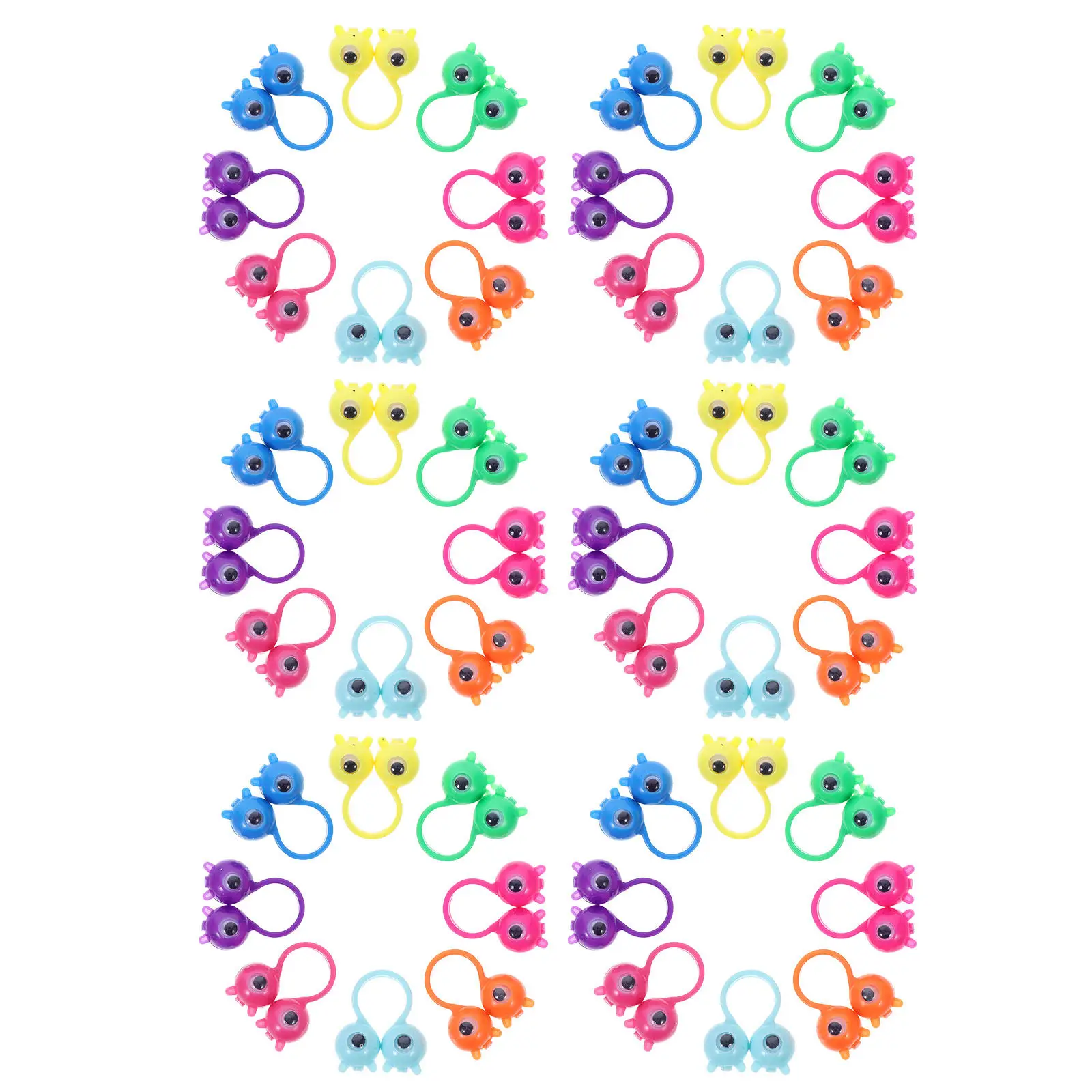 50Pcs Activity Rings Eye Finger Puppets Googly Eyes Rings Fun Party Favors Classroom Rewards Birthday Christmas