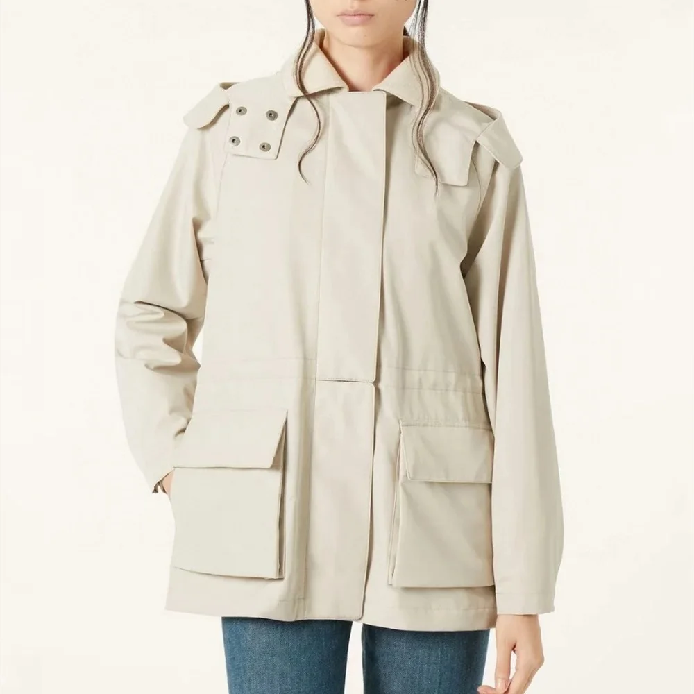 

traf 2025 Spring Women's Jacket LP Loose Sports Ladies Hooded Coat y2k New Fashion High Quality Cashmere Windbreaker bra