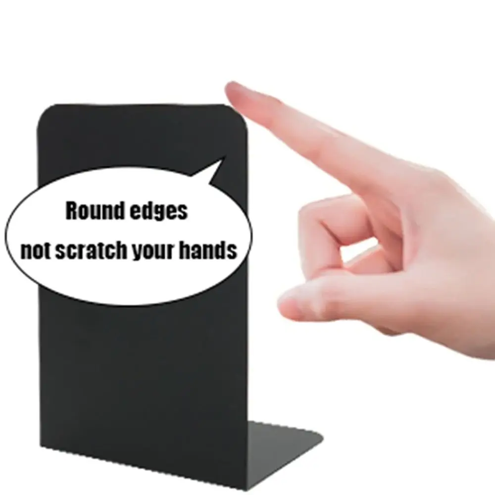 

1/2Pcs L-Shaped Simple Bookend with Anti-slip Design Decorative Book Stoppers Holders Thickened Plastic Book End Stand Rack