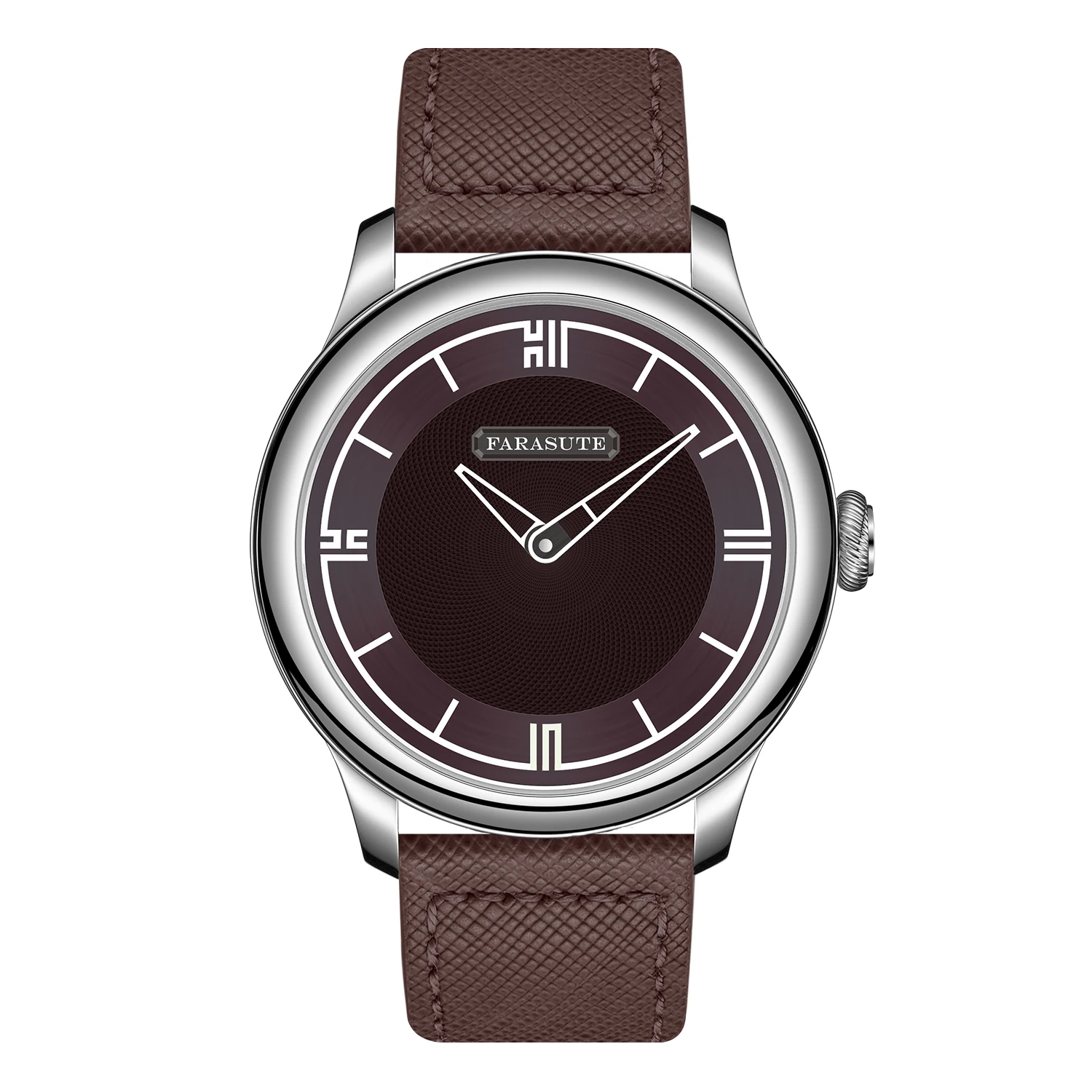 FARASUTE Men Luxury Watch 40mm Manual Winding Mechanical Wristwatch Luminous Sapphire Mirror Power Reserve Display 80 Hours