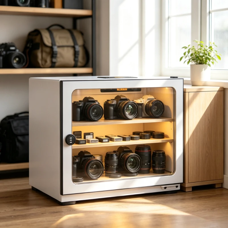 Dehumidifier Storage Box for Tea & Coffee, Electronic Dry Cabinet for Camera Lens, Silent Energy Saving Moisture Proof Home