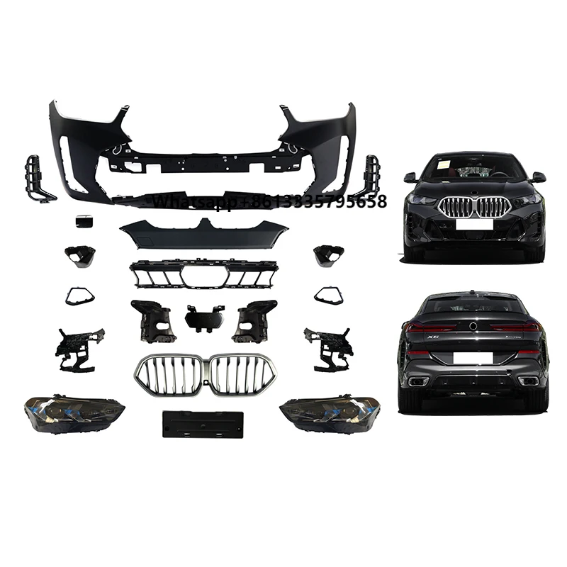 

Old to New Front Bumper Headlight Fender Hood Body Kit for X6 G06 LCI 2019 2020 2021 2022 to X6 2023 M-TECH BODYKIT