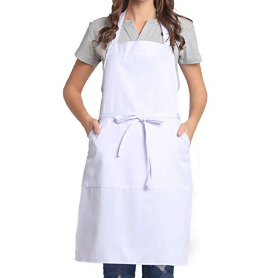 

BIGHAS Adjustable Bib Apron with Long Ties for Women Men 18 Colors Chef Kitchen Cooking