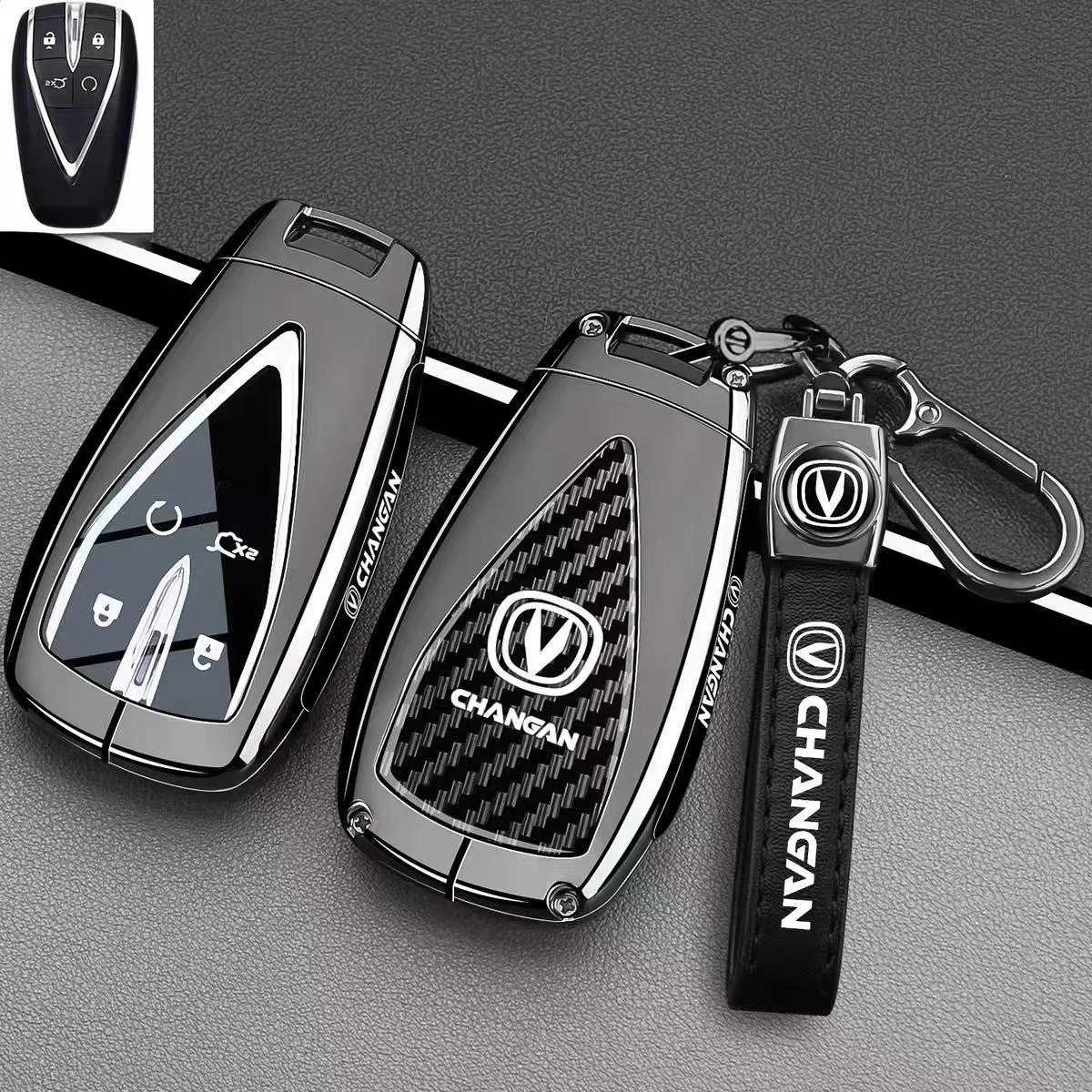 Zinc Alloy Car Key Case Cover Shell Protector Fob Holder for Changan Ruicheng Plus Lantuo F70 Eado UNI-T CS35 Plus Accessories
