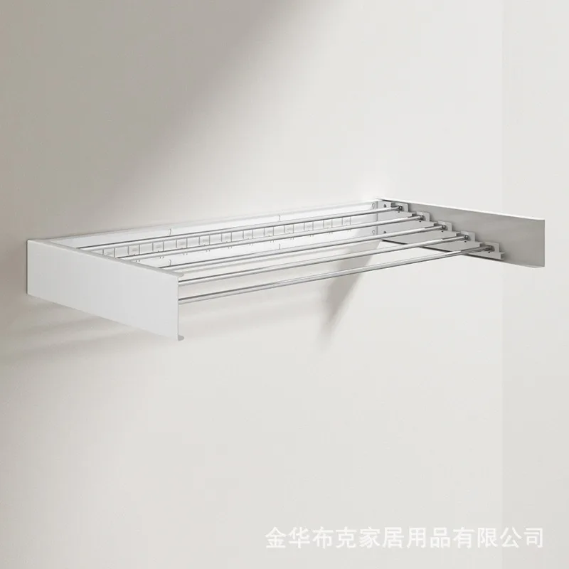 Indoor Folding Drying Rack Wall Hanging Invisible Drying Rack Balcony Hanging Rod Hidden Towel Rack