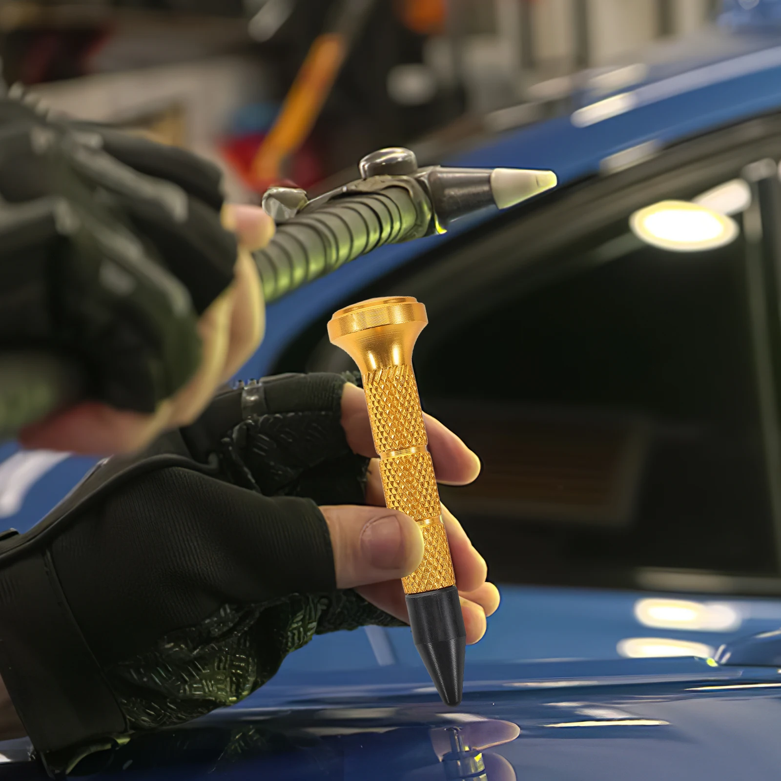 

1 Set Metal Tap Down Pen Tools Kit For Auto Body Dent Removal Repair Replaceable Heads Leveling Dings Crease Hammer