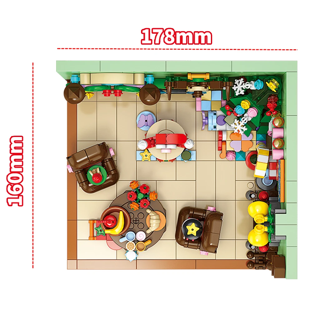 Regalo di Natale Building Blocks Mattoni Casa di Natale fai da te Decorazione della casa Ornamento da tavolo Giocattoli per bambini