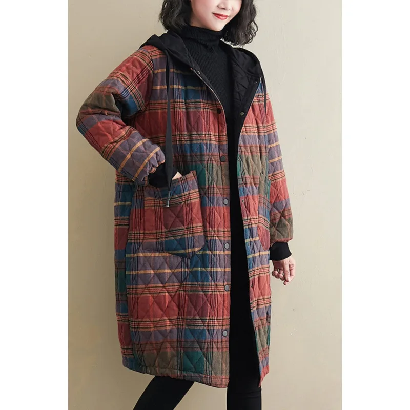 Parkas Women Mid Length Coats Hooded Zipper Jackets Full Sleeve Thick Warm Y2k Streetwear Elegant Jacket Coat Autumn Winter 2025