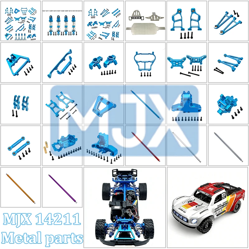 MJX 14211 1/14 HYPER GO Short Truck Off Road RC Car Metal Upgrade Modification Metal Front Rear Swing Arm Steering Cup Parts