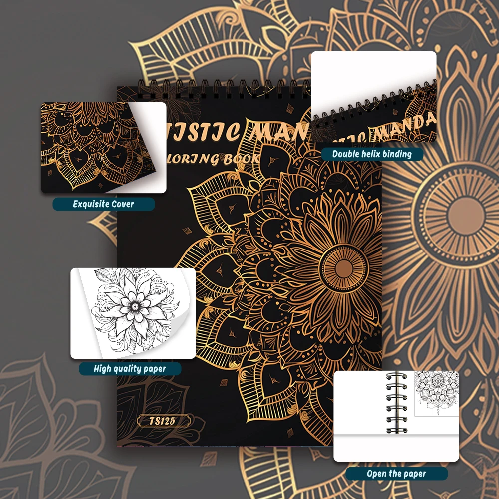 30 Sheets Adult Drawing Book 11.2x 8.3in,100gsm Thick Paper for Stress Relief, Halloween Gifts, Christmas Gift Options
