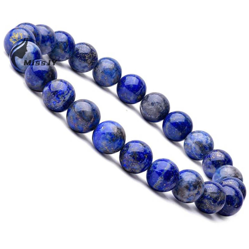 8mm Natural Lapis Lazuli Beads Bracelets Unisex Elastic Bangle Natural Stone Round Beads Bracelet For Men Women Jewelry Gifts