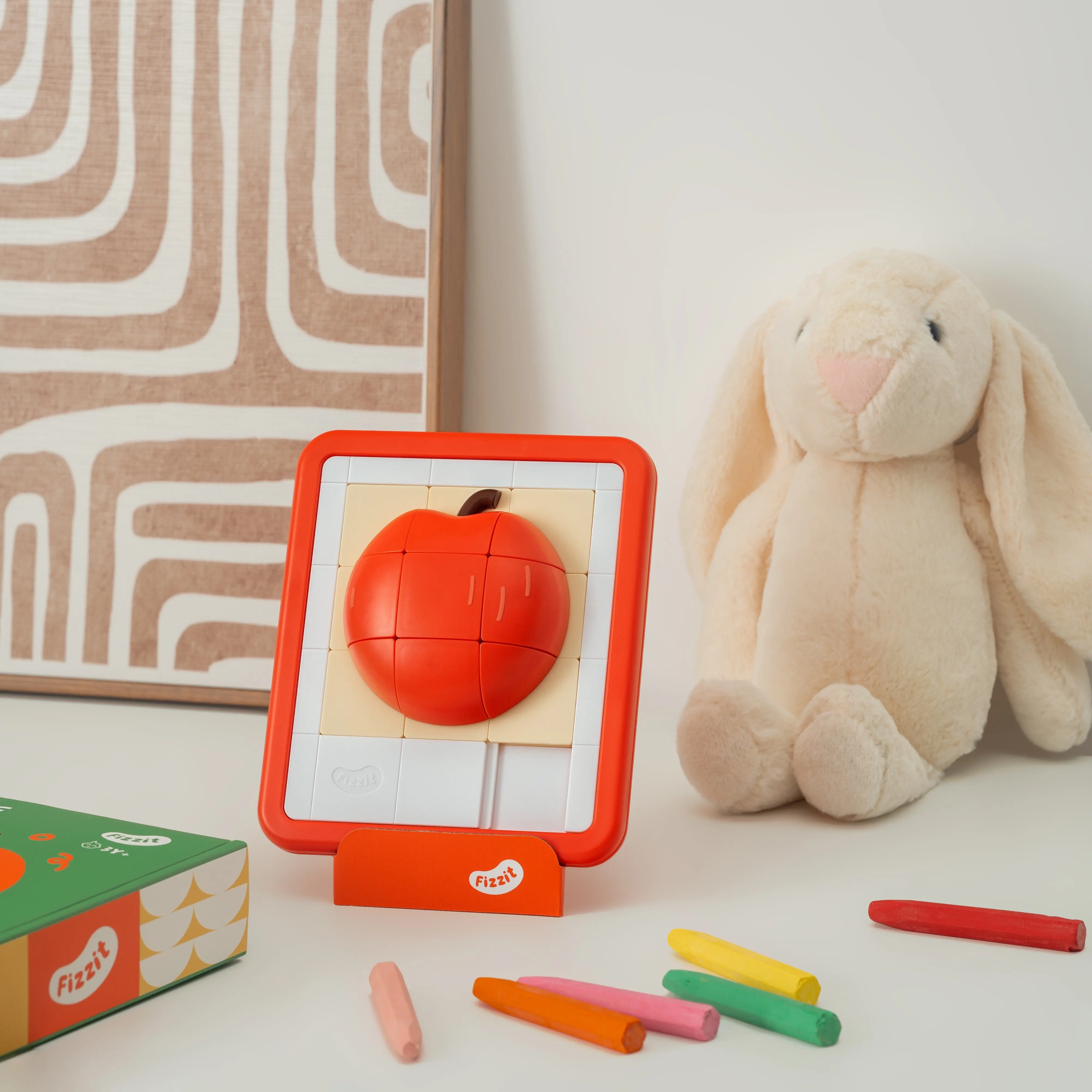 Apple 3D Klotski Schiebepuzzle, Lernspielzeug für Kinder, kreatives Geburtstagsgeschenk, Partygeschenk für Kinder, Gehirnspiel