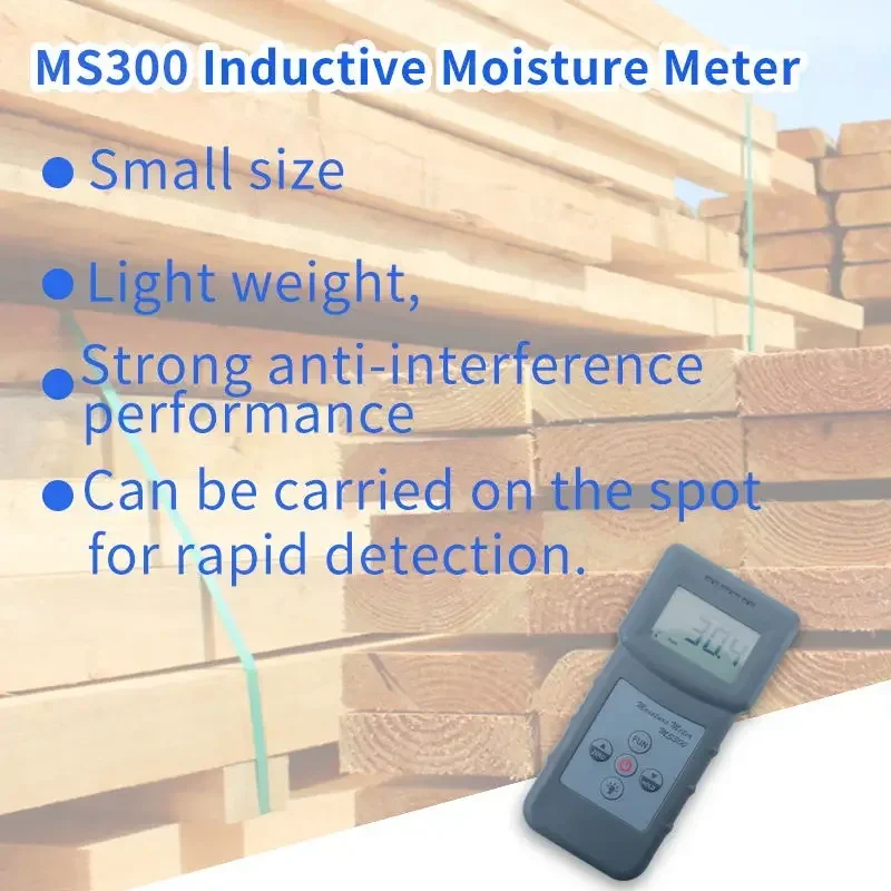 Professional Digital MS300 Concrete Moisture Meter with 10 Codes (density Code)