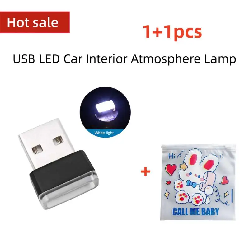 Auto Mini USB LED luci d'atmosfera lampada decorativa blu e rosso viola bianco luce interna PC spina portatile