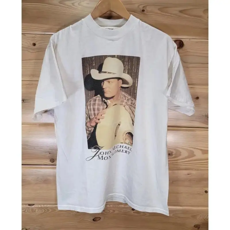 Vtg 1996 John Michael Montgomery concierto camiseta de doble cara hombres bonito hombre