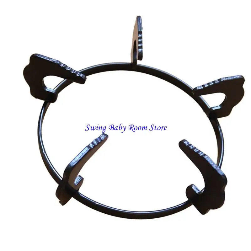 Soporte estufa hierro K1ad 20.2 Rack negro Wok Wok Soporte Soporte utensilios cocina Soporte utensilios