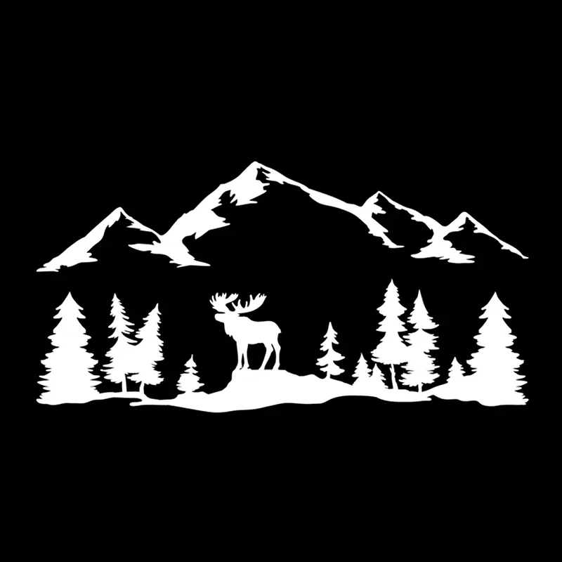 Car Sticker Camping Off-road Tree Deer Forest Products Cute, Auto Stickers Accessories Decals Personality, Stylish, PVC Body