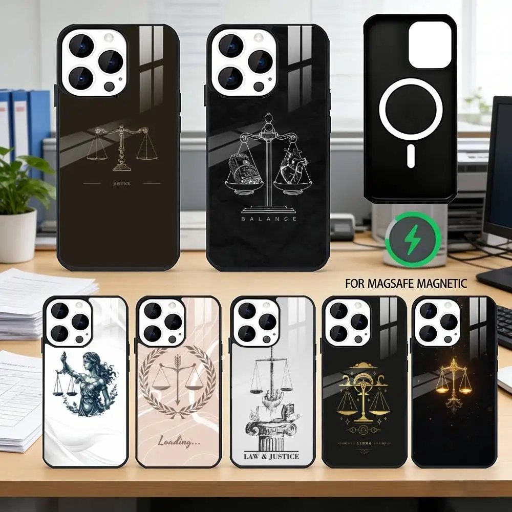 Coque de téléphone ART Law Lawyer Judge Justice pour iPhone 17, 16, 15, 14, 13, 12, 11 Plus, Pro, magnétique avec recharge sans fil MagSafe