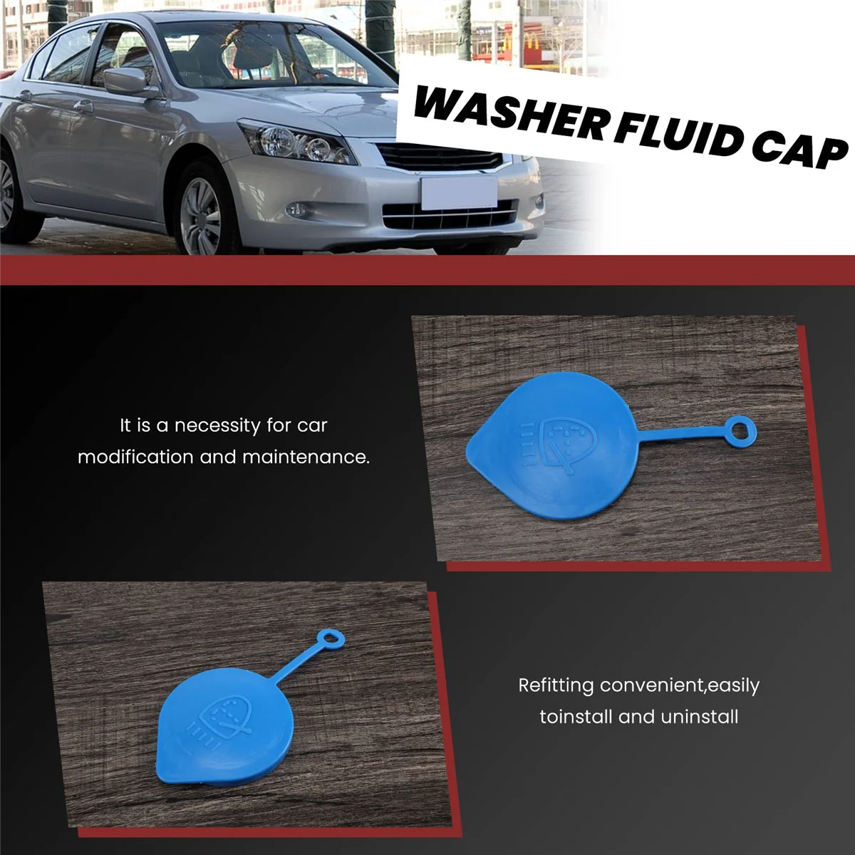 Windshield Washer Fluid Reservoir Cap for Honda Accord Civic CRV CRX, Replacement 38513SB0961 Washer Nozzle Cap