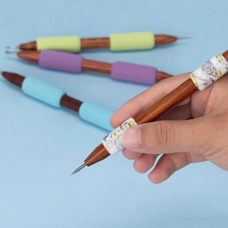 إبر الماس، سكين نقش أدوبي، مقابض خشب الصندل عالية الجودة، متوفرة برؤوس مزدوجة، 5 قطع أدوات نقش الطين