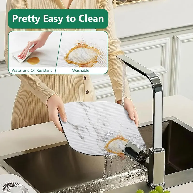 1Pc Non-Adhesive Eva Shelf Liner - Waterproof & Oil-Proof, Easy Clean Kitchen Cabinet Mat For Drawers And Refrigerators