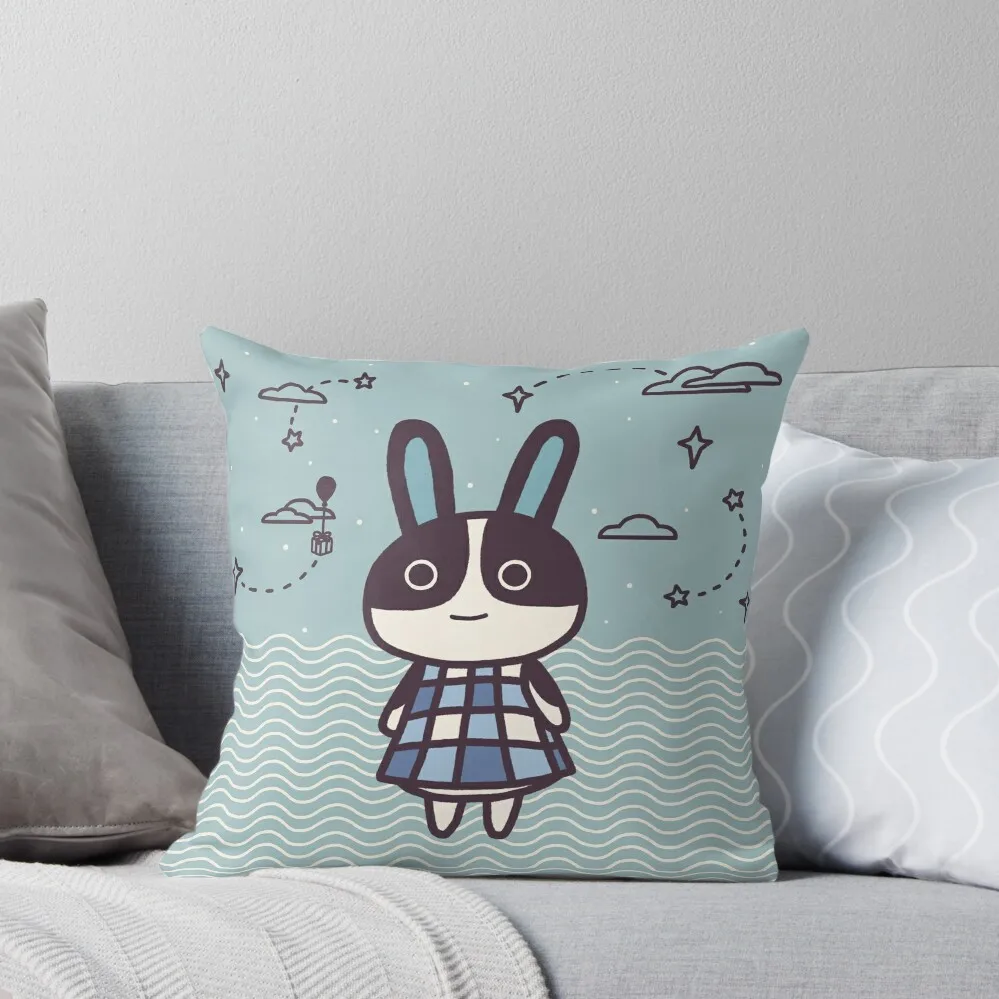 Rabbit Dotty Animal Villager illustration Throw Pillow Christmas Throw Pillows Covers Throw Pillow