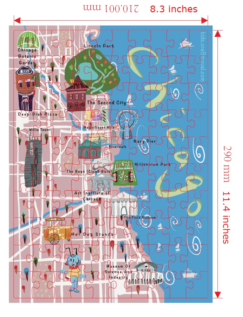 Explore Chicago 100-Piece Puzzle with QR Code Map | Fun & Educational City Landmarks for Kids & Adults by Cre8Travel