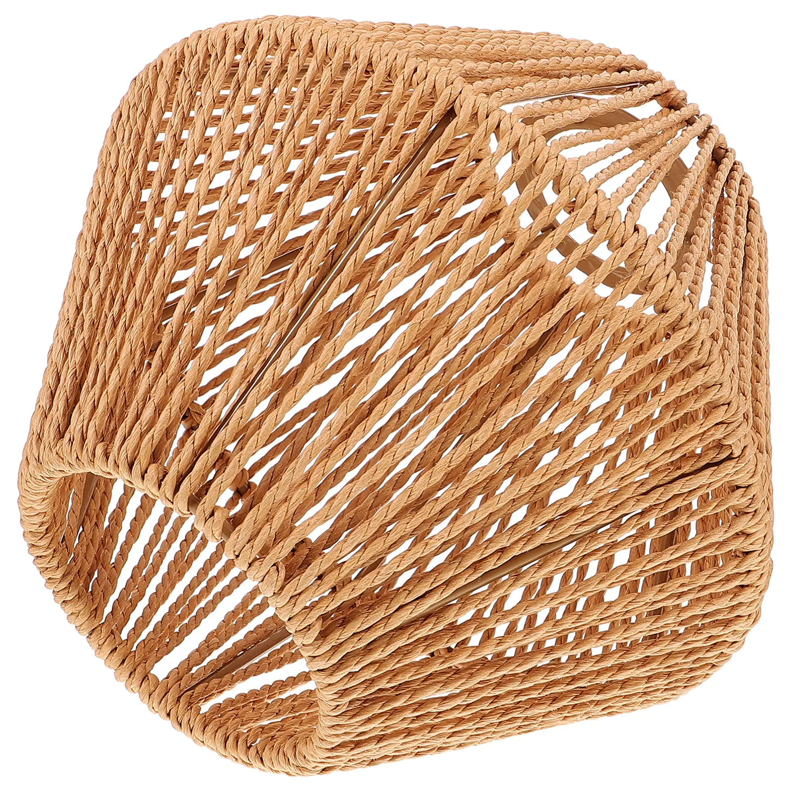 Pendant Lamp Shade Replacement Woven Cotton Rope and Iron Handmade Small Lampshade for Hanging Ceiling Chandelier Decorative