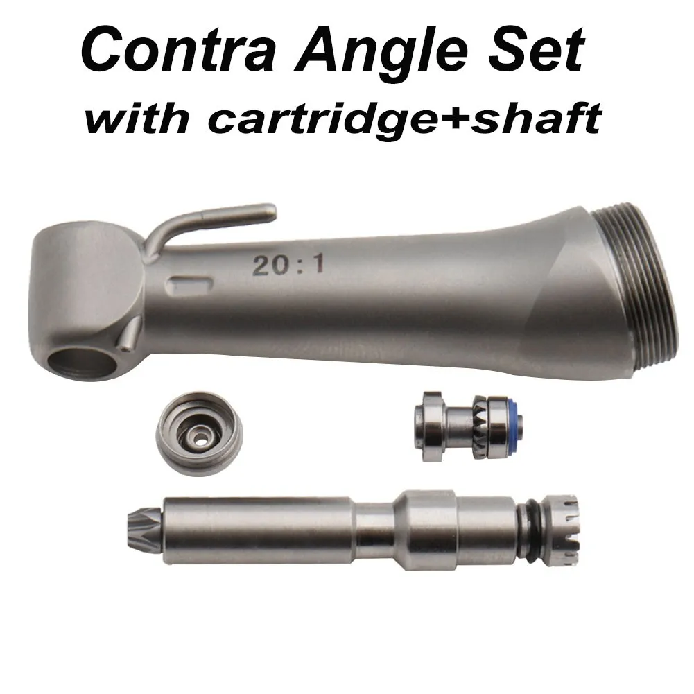 Contra Angle Head Dental Implant 20:1 Contra Angle Low Speed Handpiece Reduction Surgery Cartridge Shaft Bearings  Gasket Gear