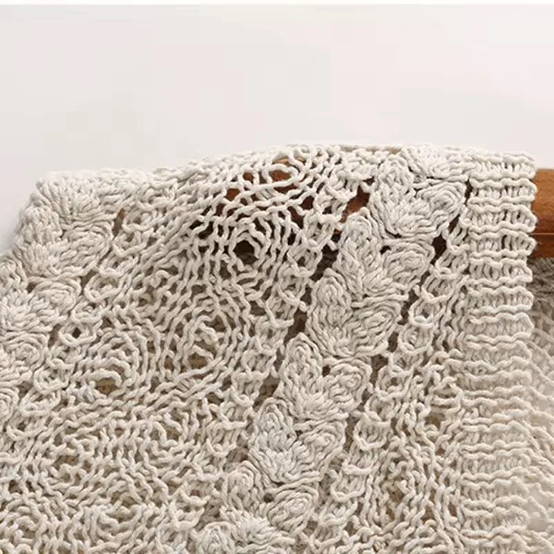 Sleeveless V-neck Crochet Top Openwork Knitted Lace Blouse Beach Cover-Up Women Vacation Boho Spring Summer 2026