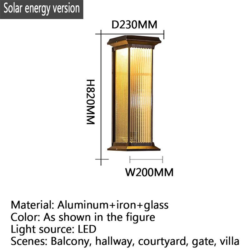 SOFITY Contemporary Solar Outdoor Wall Lamps Simplicity Waterproof Creative Balcony Hallway Courtyard Villa Gate Hotel