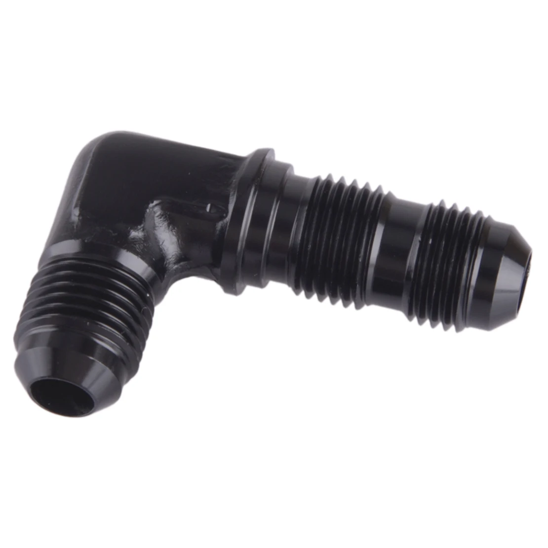 AN6 to AN6 Male 90° Bulkhead Flare Fitting Union Adapter With Nut Fit for Universal Black