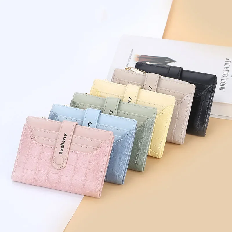 Petit portefeuille court en cuir pour femme, sac à main de marque de luxe, sac à cartes pour femme, pochette femme, pince à billets, mode 2024