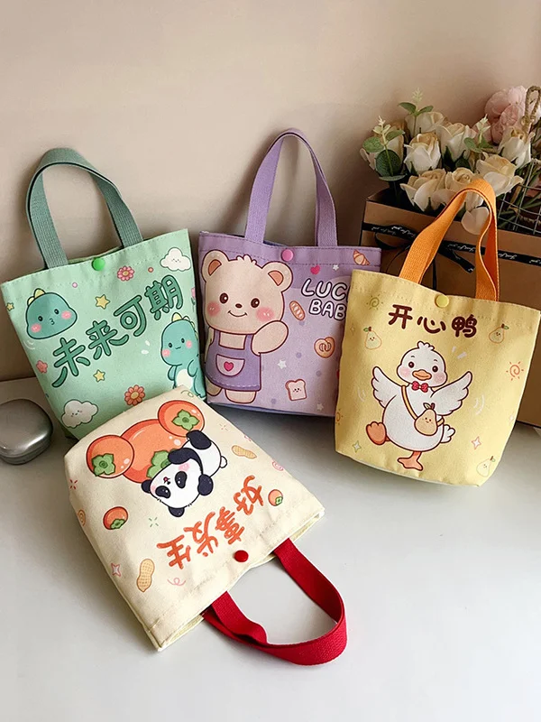 

Original Birthday Canvas Bag Moon Banquet Cartoon Cute Handbag Wedding Gift Bag Nursery School Bag Youthful Print Faionable