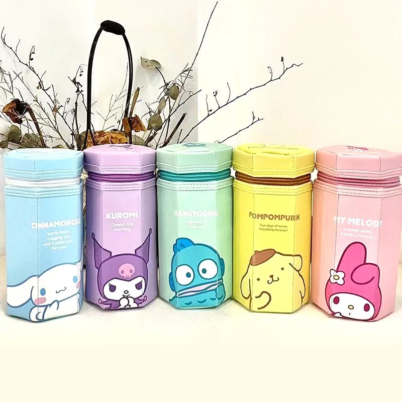 6pcs/lot Sanrio Melody Pochacco Pencil Case Cute Cinnamoroll Pencil Box Stationery Pen Holder Office School Supplies