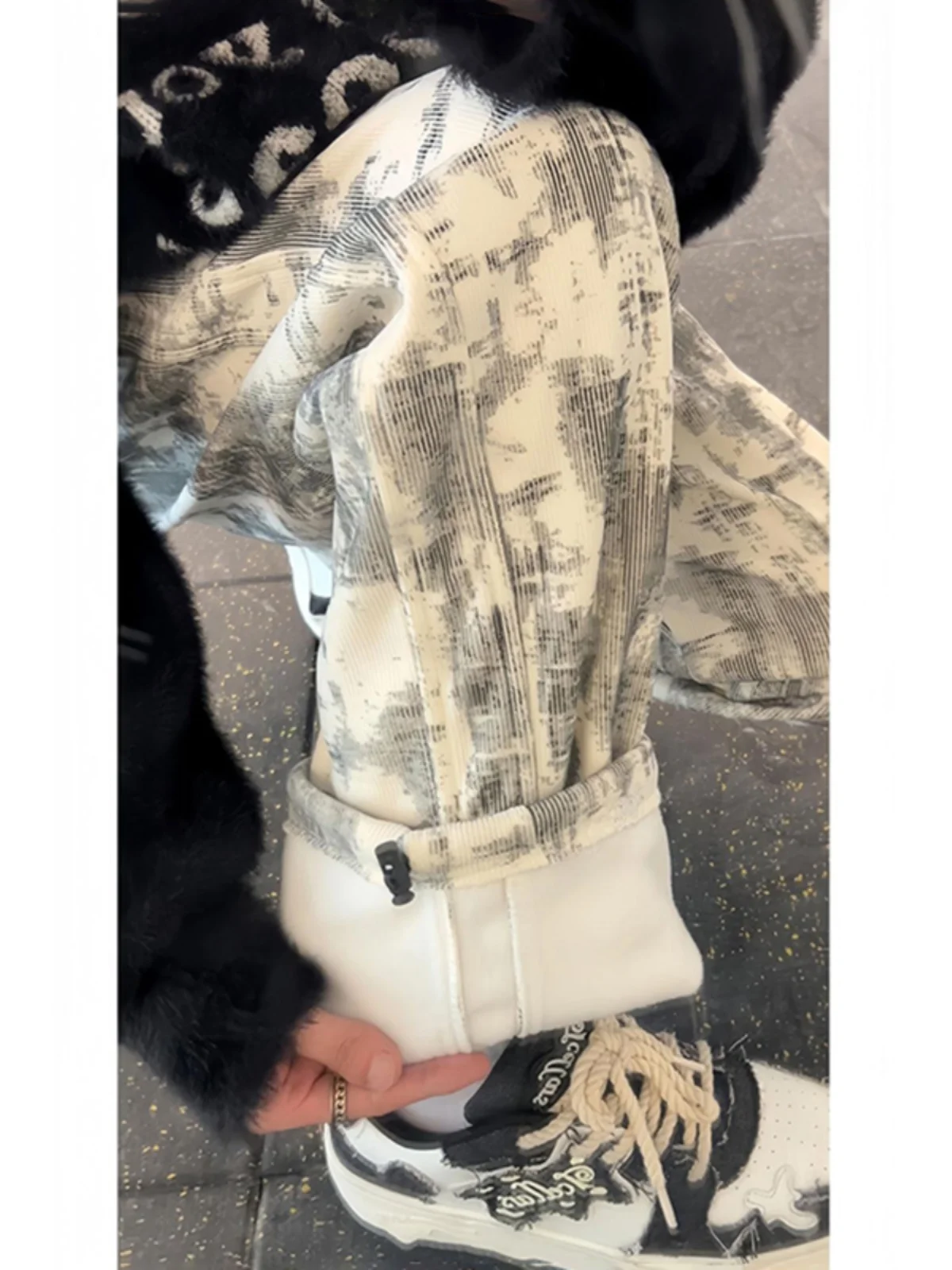 

American Vibe Men's Autumn Winter Fce Lined Straight Leg Casual Pants Slimming Loose Wide Leg Tied Dye Sports Leisure Long...