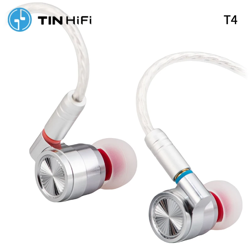 

TINHIFI T4 Earphones in-Ear HiFi Wired Headphones 10mm Carbon Nanotube Drive Earbuds with Detachable MMCX Silver-Plated Cable