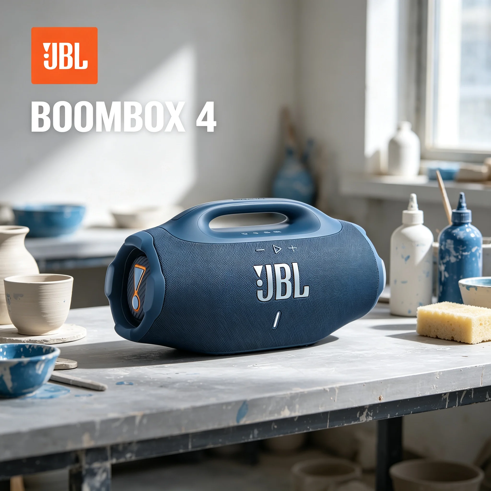 JBL Boombox 4 Rechargeable Party Speaker Replaceable Battery IP68 Waterproof For Poolside Camping Group Gathering Events