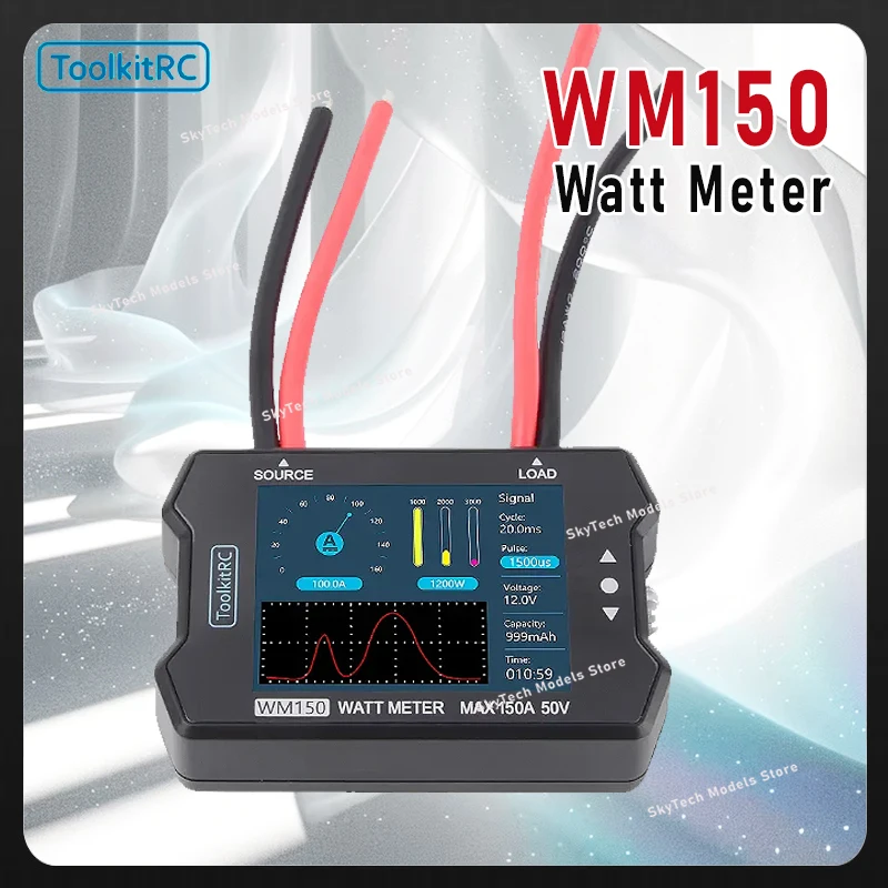 

ToolkitRC WM150 150A 50 В ваттметр анализатор мощности ЖК-дисплей тестер напряжения и тока мощности выход ШИМ для RC FPV дрона