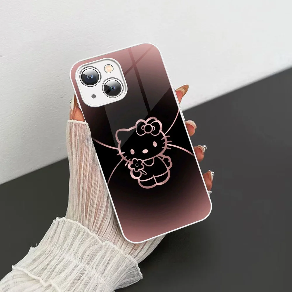 Phone Case For Cute S-Sanrio Phone Case Tempered Glass For Iphone 14 13 12 11 Pro Mini XS MAX 14Plus X XS XR Cover