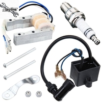 Engine gnition Coil Magneto Stator Coil Spark Plug Kit for 2 Stroke 49Cc 50Cc 60Cc 80Cc Motor Bike Bicycle