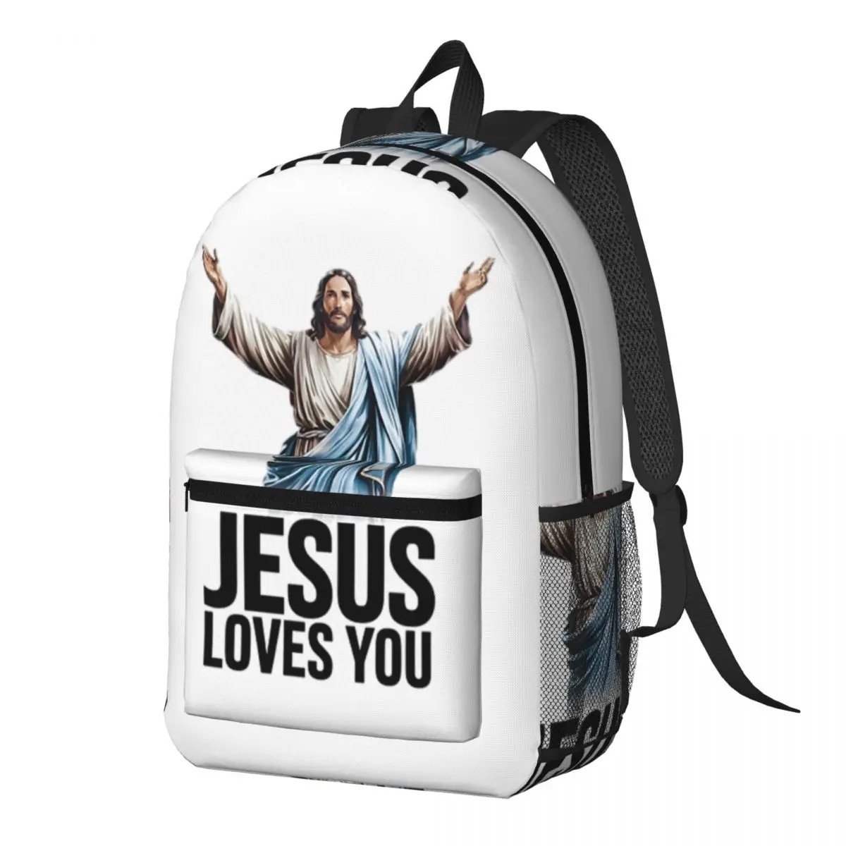 

Jesus Loves You Backpack Daypack Large Capacity Children BookBag School Bag Shoulder Bags for Men Women