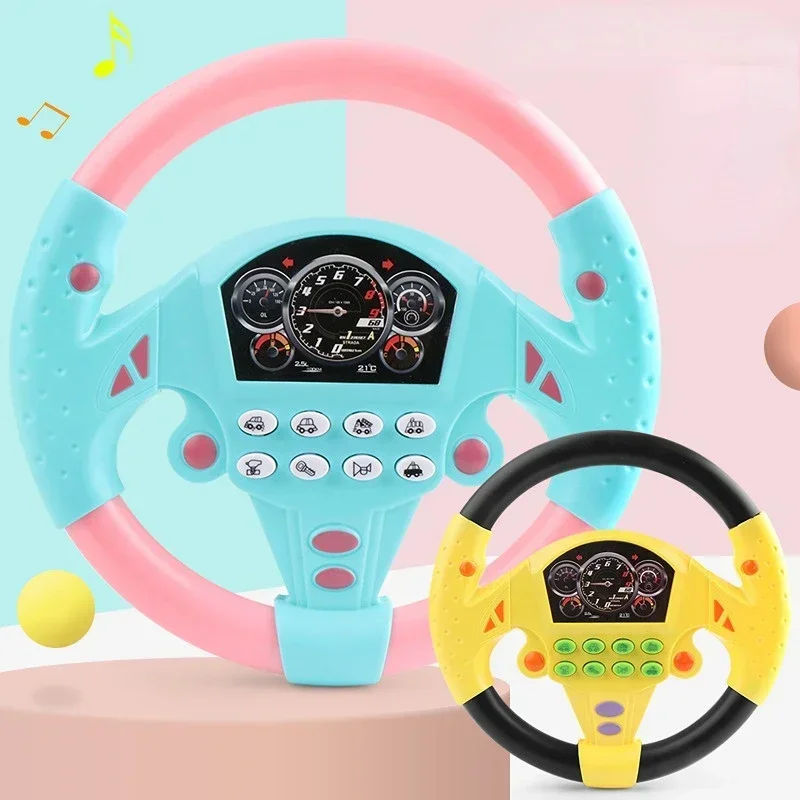 New Kids Simulate Driving Car Copilot Steering Wheel Eletric Baby Toy with Sound Musical Educational Stroller Driving Vocal Toys