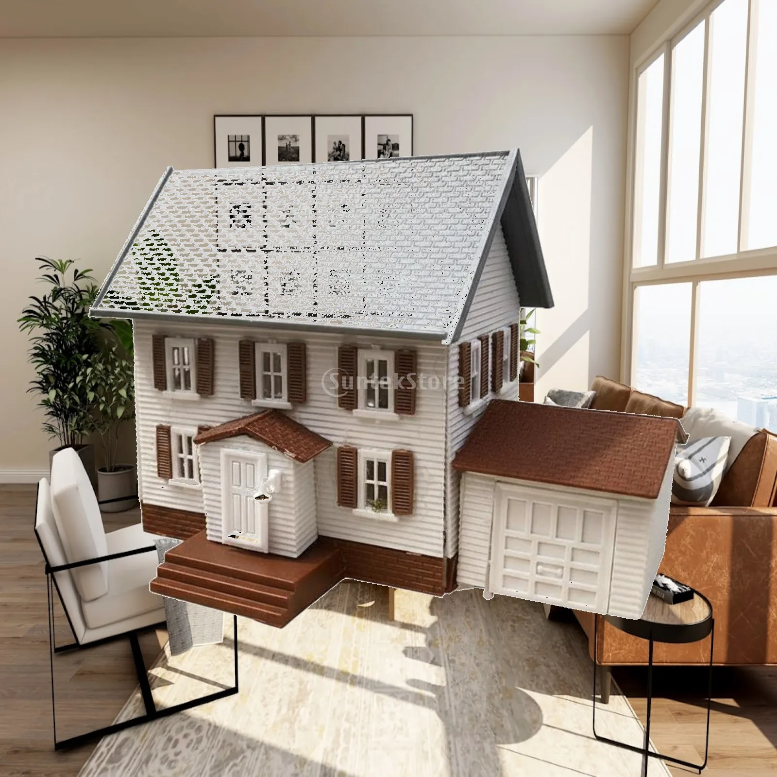 Miniature House Replica Authentic Scale Miniature Buildings Plastic Model Building Kit for Creative Railway Dioramas