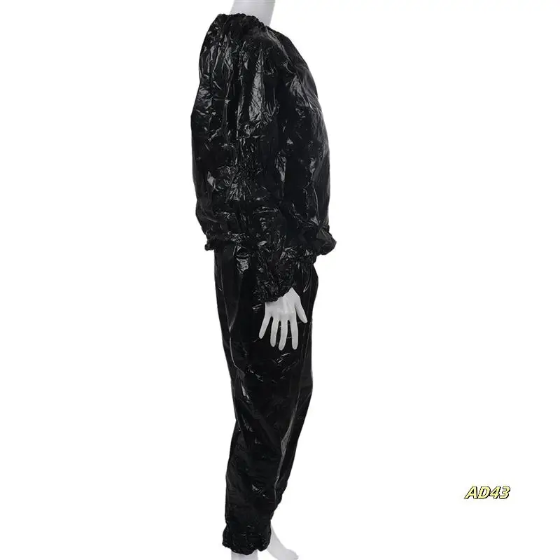 

3X Heavy Duty Fitness Weight Loss Sweat Sauna Suit Exercise Gym Anti-Rip Black XXL