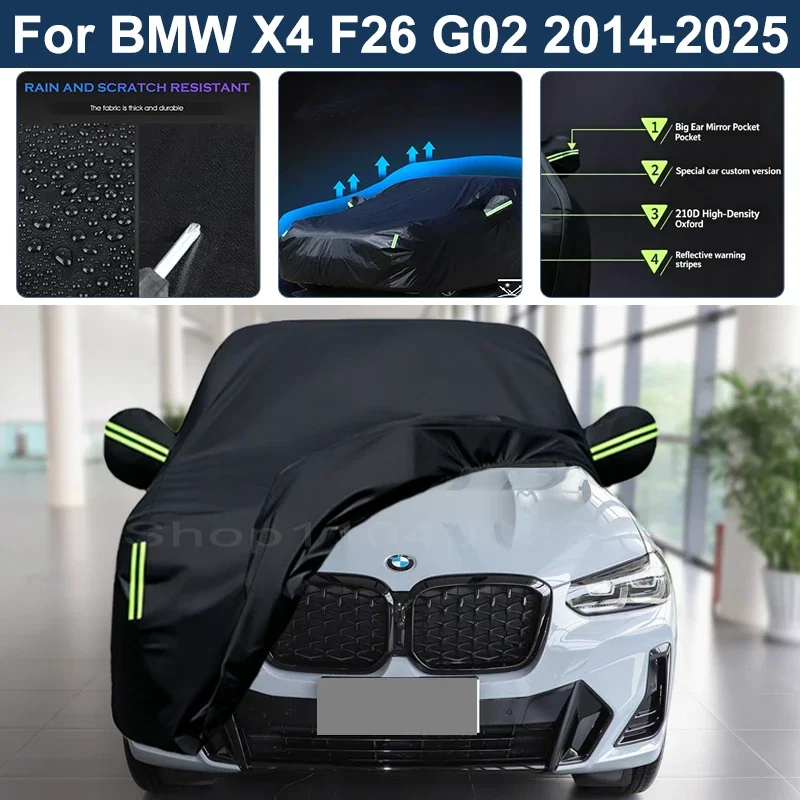 Auto Exterior Sun-Snow Protective Car Cover For BMW X4 F26 G02 2014-2025 Waterproof Dustproof Anti-UV Outdoor Cover